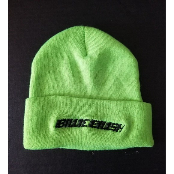 Bille Eillish Accessories - Billie Eillish beanie hat neon green embroidered